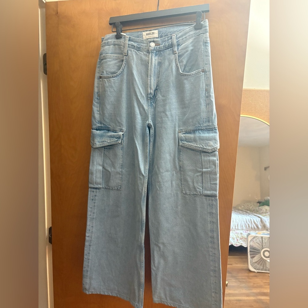 Agolde Light Blue Wide Leg Jeans